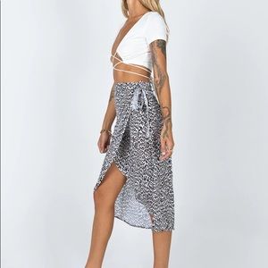 Princess Polly Lena Leopard Wrap Midi Skirt